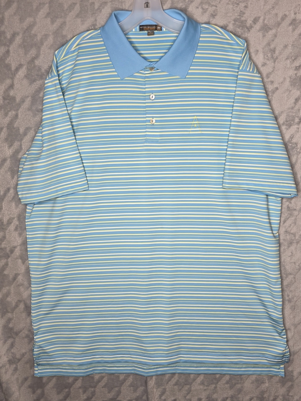 Peter Millar Summer Comfort Men's Light Blue Striped Polo Shirt